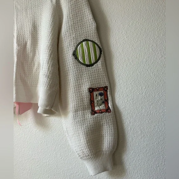 Alice + Olivia Kitty Stace Face Frame Wool Blend Cardigan - Picture 14 of 14